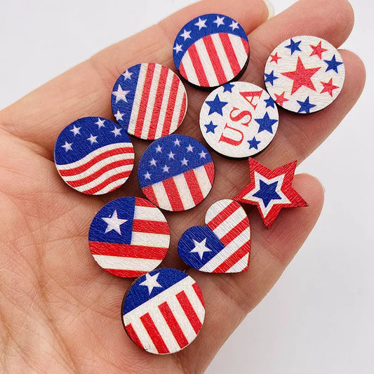 All The Sass Patriotic Wood Stud Earrings