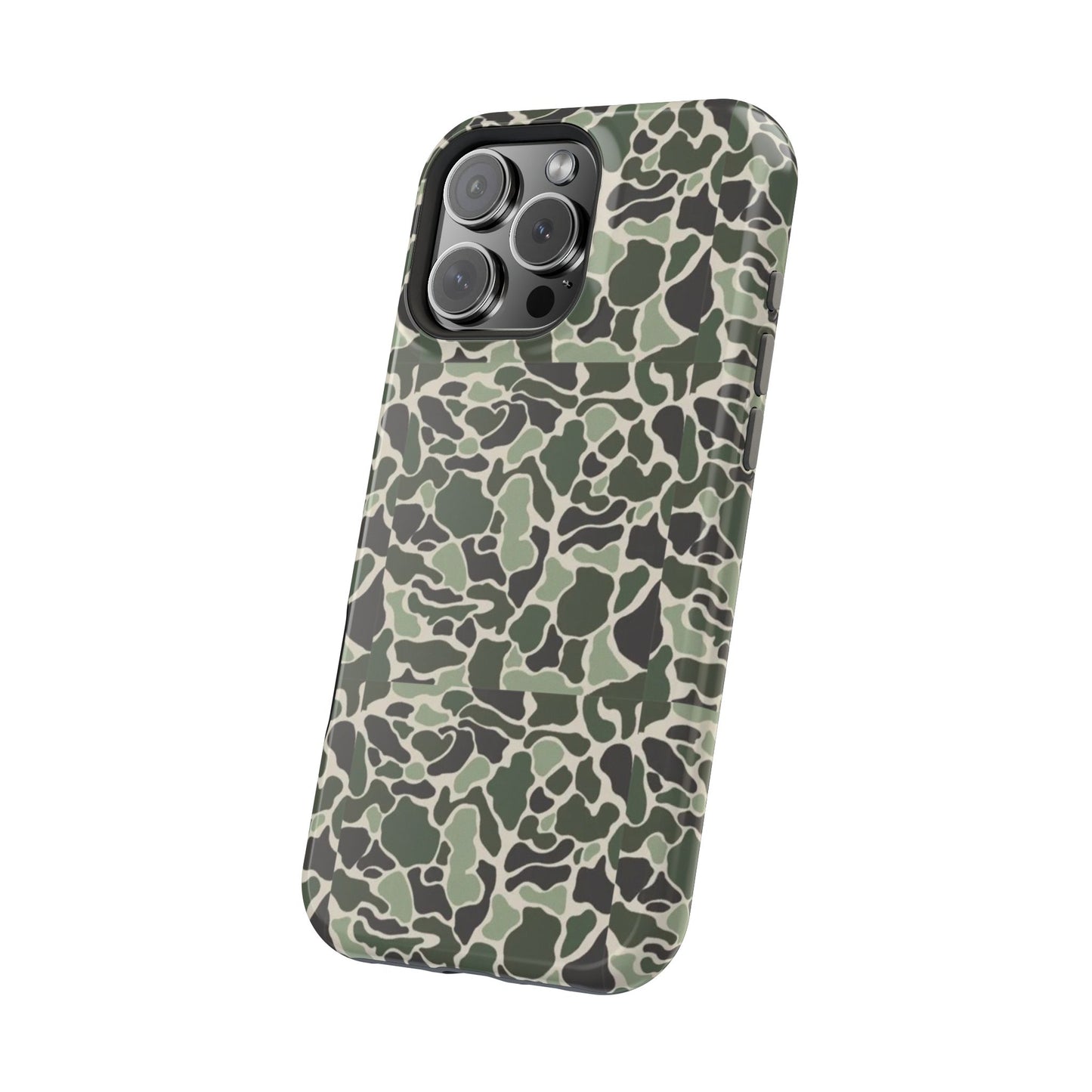 Green Old School Camo Tough Magnetic iPhone Case