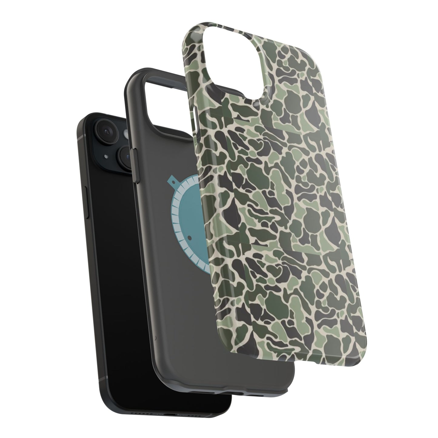 Green Old School Camo Tough Magnetic iPhone Case