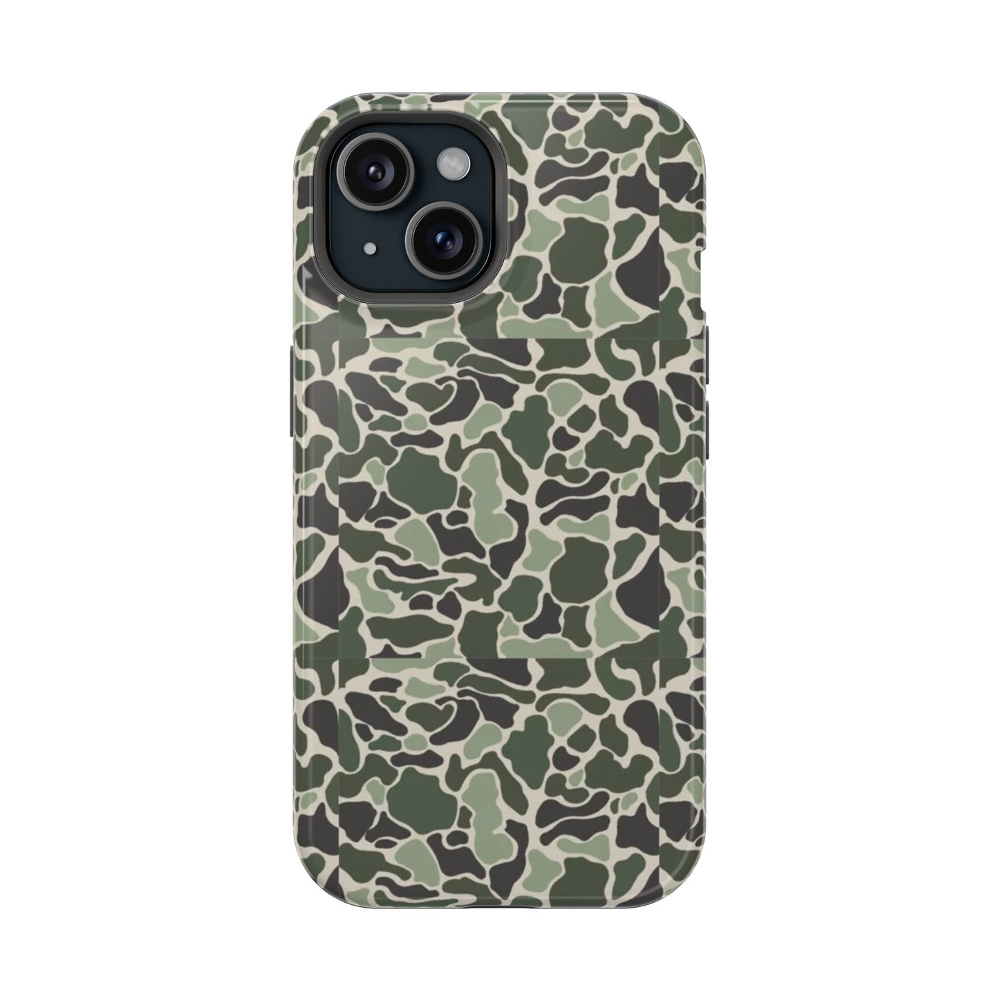 Green Old School Camo Tough Magnetic iPhone Case