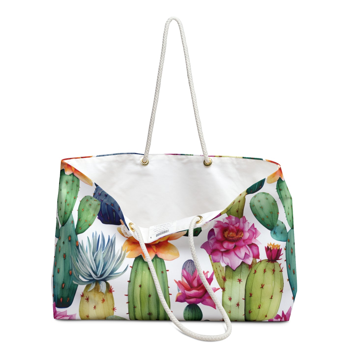 Watercolor Cactus Western Style Weekend Bag