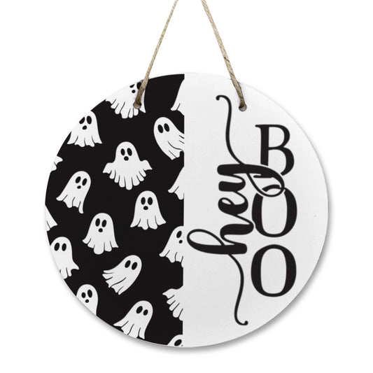 Ghostly Greetings "Hey Boo" Halloween Door Hanger