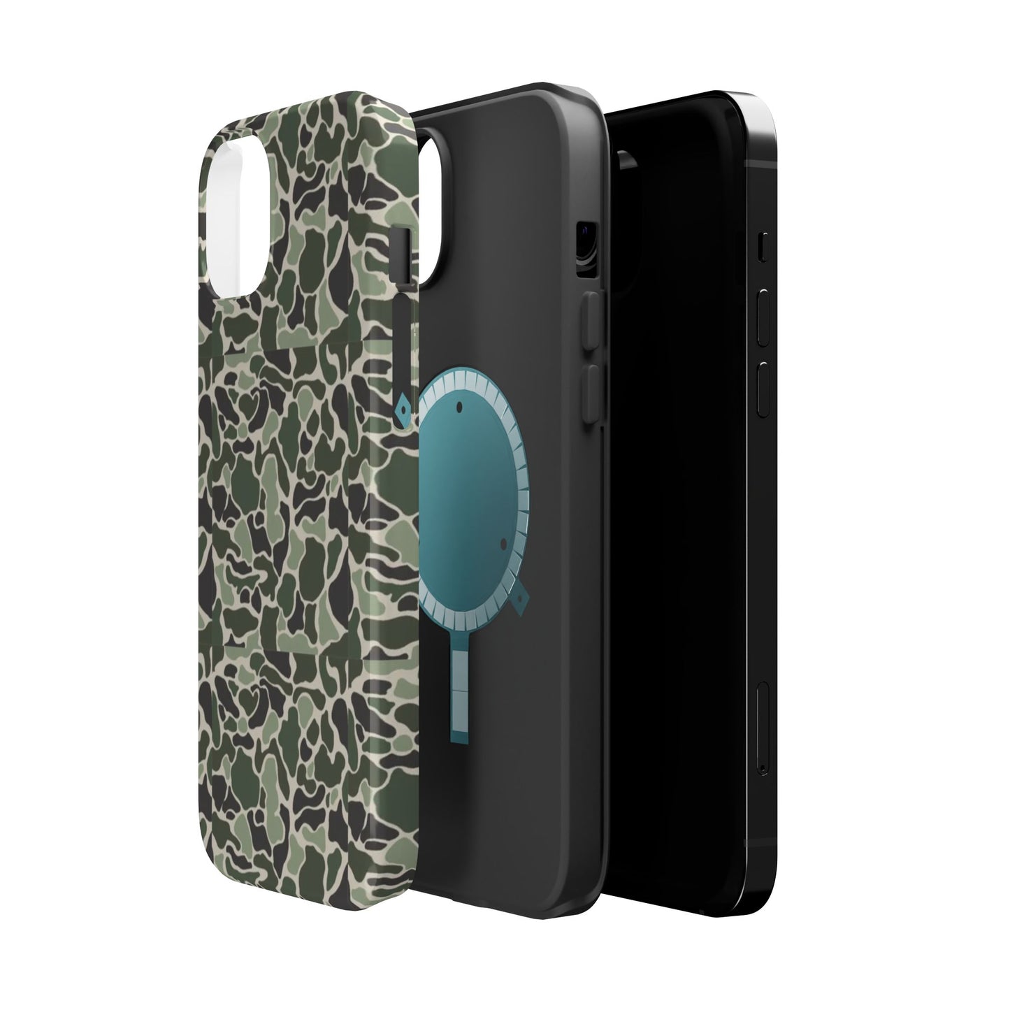 Green Old School Camo Tough Magnetic iPhone Case