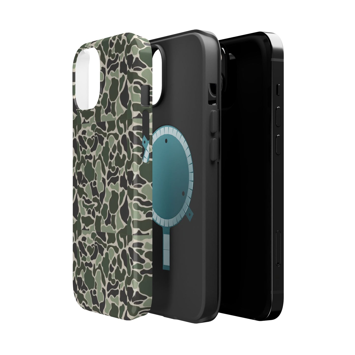 Green Old School Camo Tough Magnetic iPhone Case