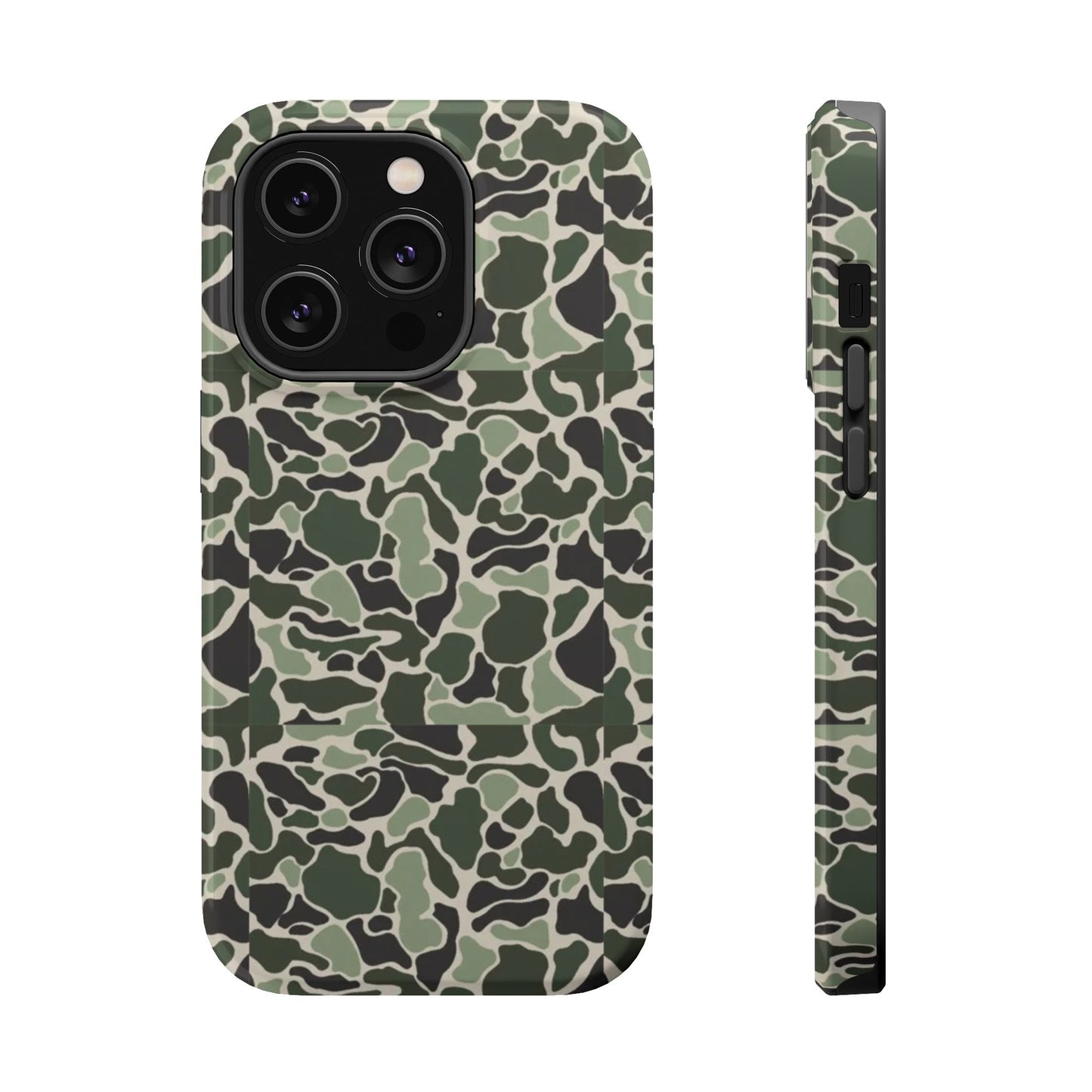 Green Old School Camo Tough Magnetic iPhone Case