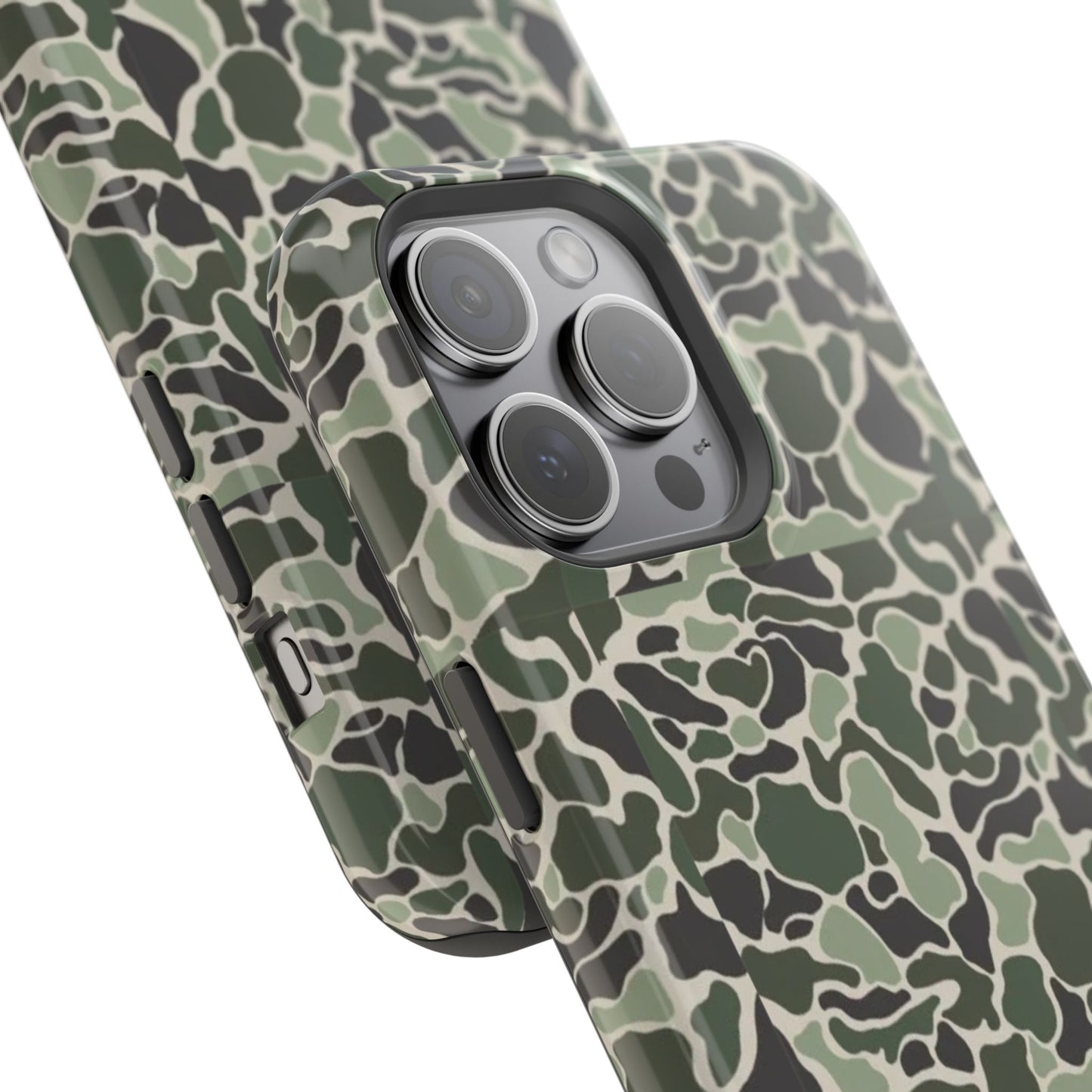 Green Old School Camo Tough Magnetic iPhone Case