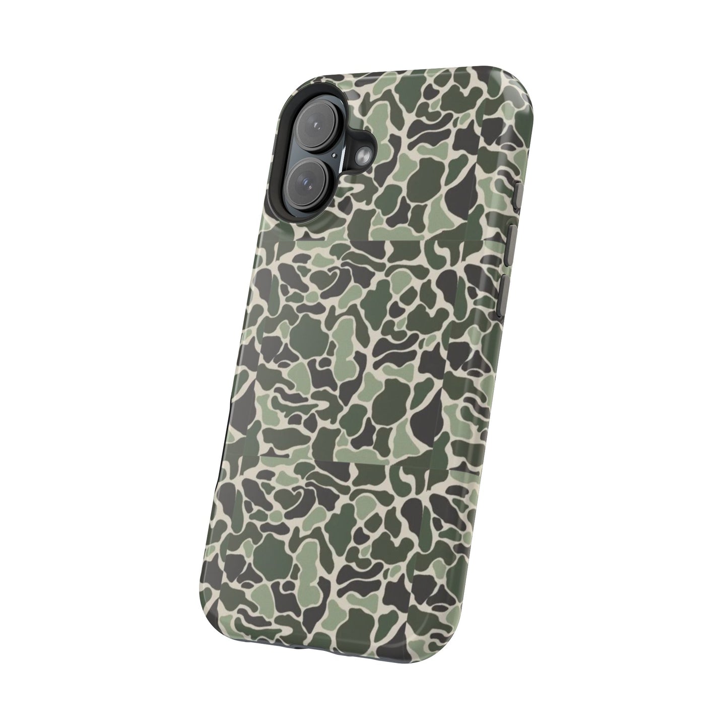 Green Old School Camo Tough Magnetic iPhone Case