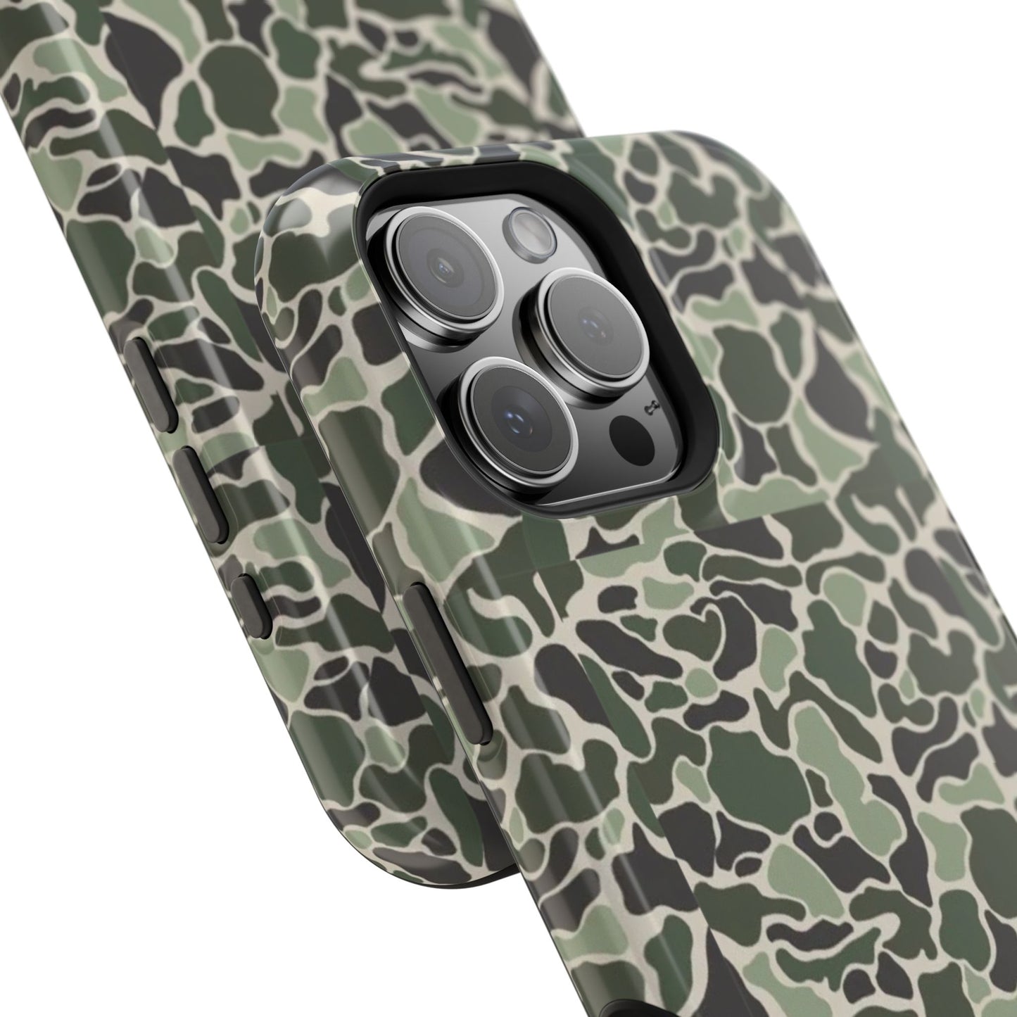 Green Old School Camo Tough Magnetic iPhone Case
