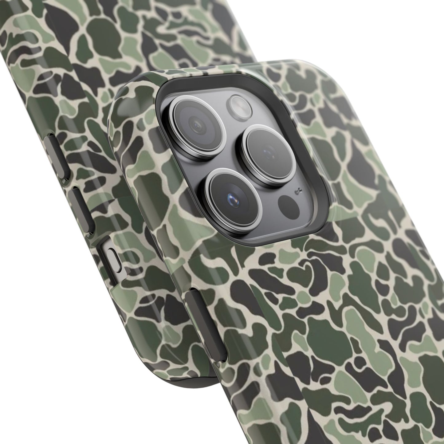 Green Old School Camo Tough Magnetic iPhone Case