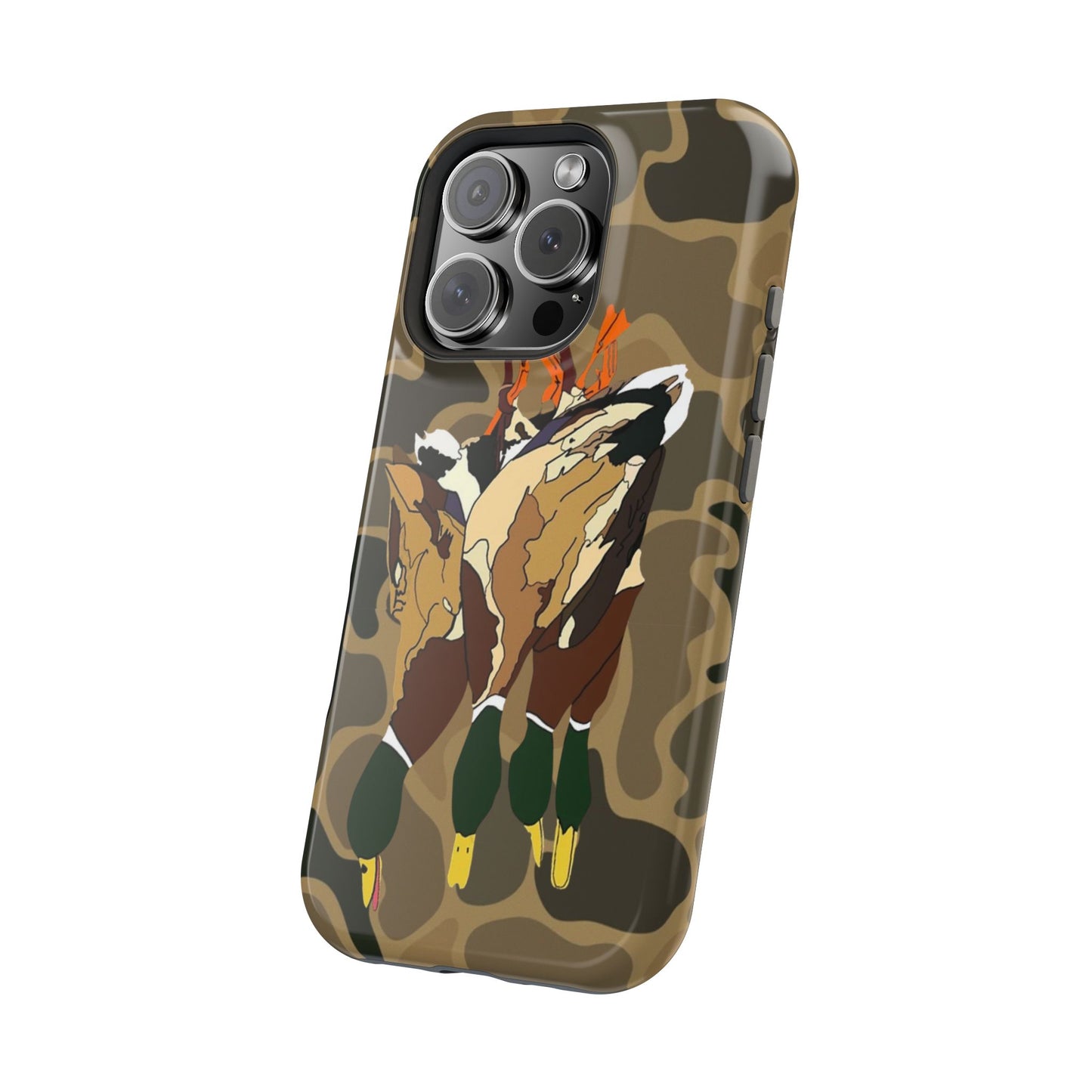 Old School Camouflage Mallard Duck Hanging Hunting Tough Magnetic iPhone Case
