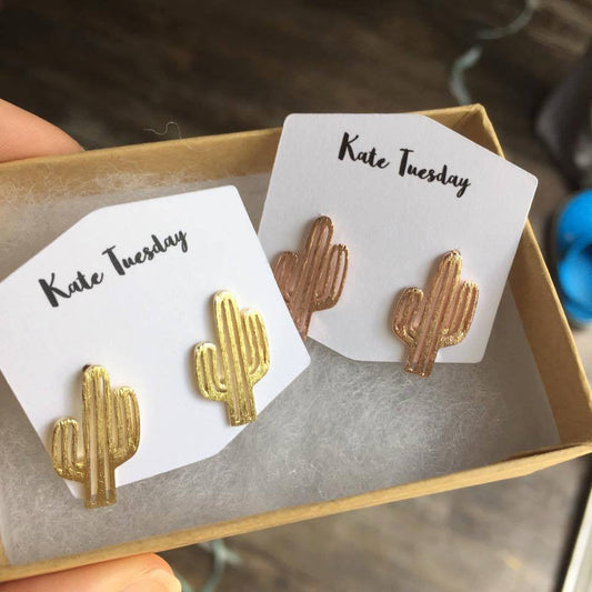 Cactus Metal Earrings