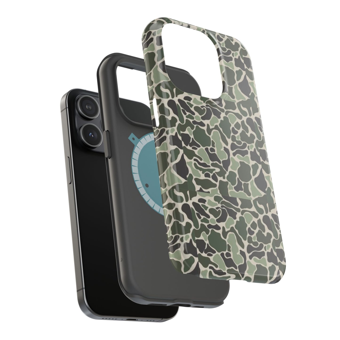 Green Old School Camo Tough Magnetic iPhone Case