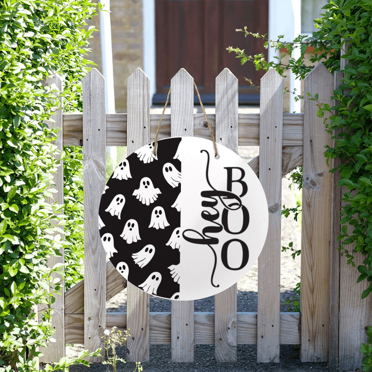 Ghostly Greetings "Hey Boo" Halloween Door Hanger