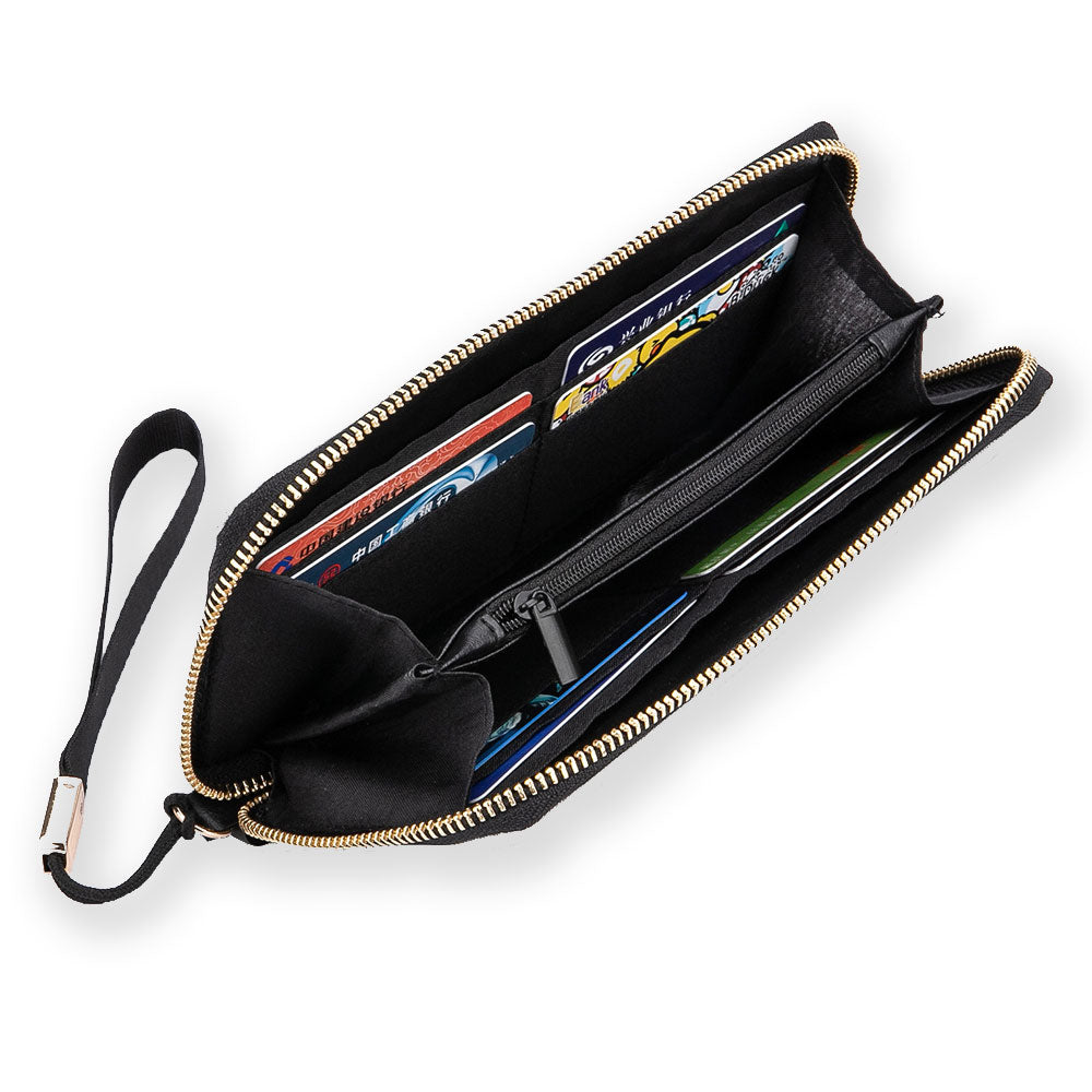 Golden Bloom Sunflower Vertical Wristlet Wallet