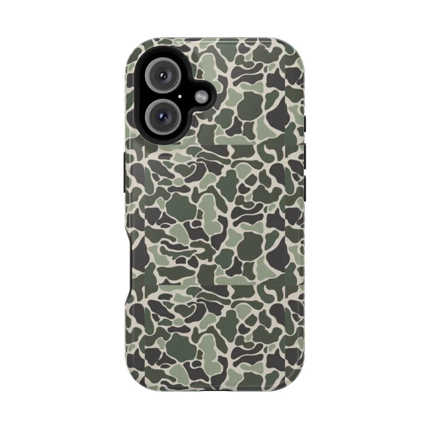 Green Old School Camo Tough Magnetic iPhone Case