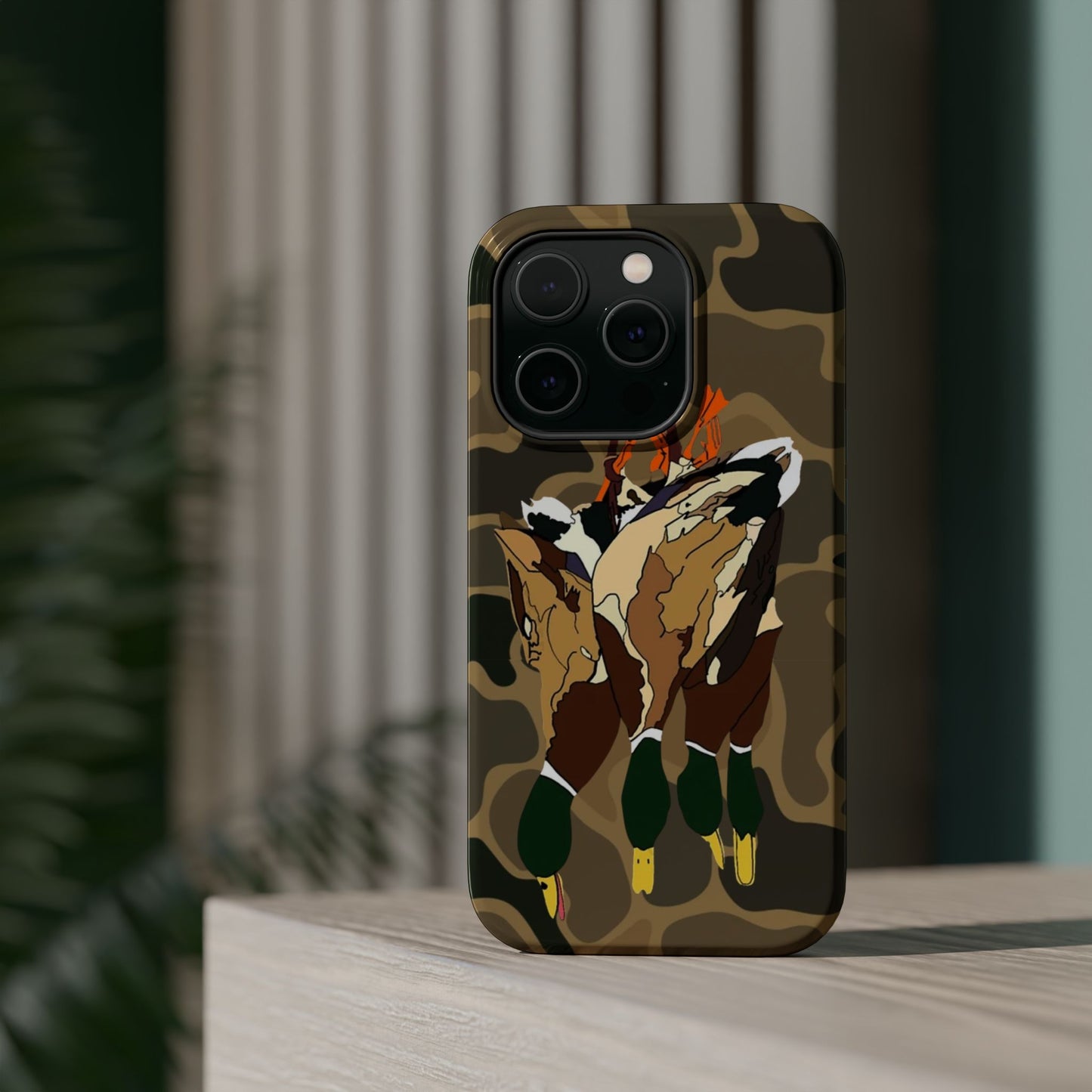 Old School Camouflage Mallard Duck Hanging Hunting Tough Magnetic iPhone Case