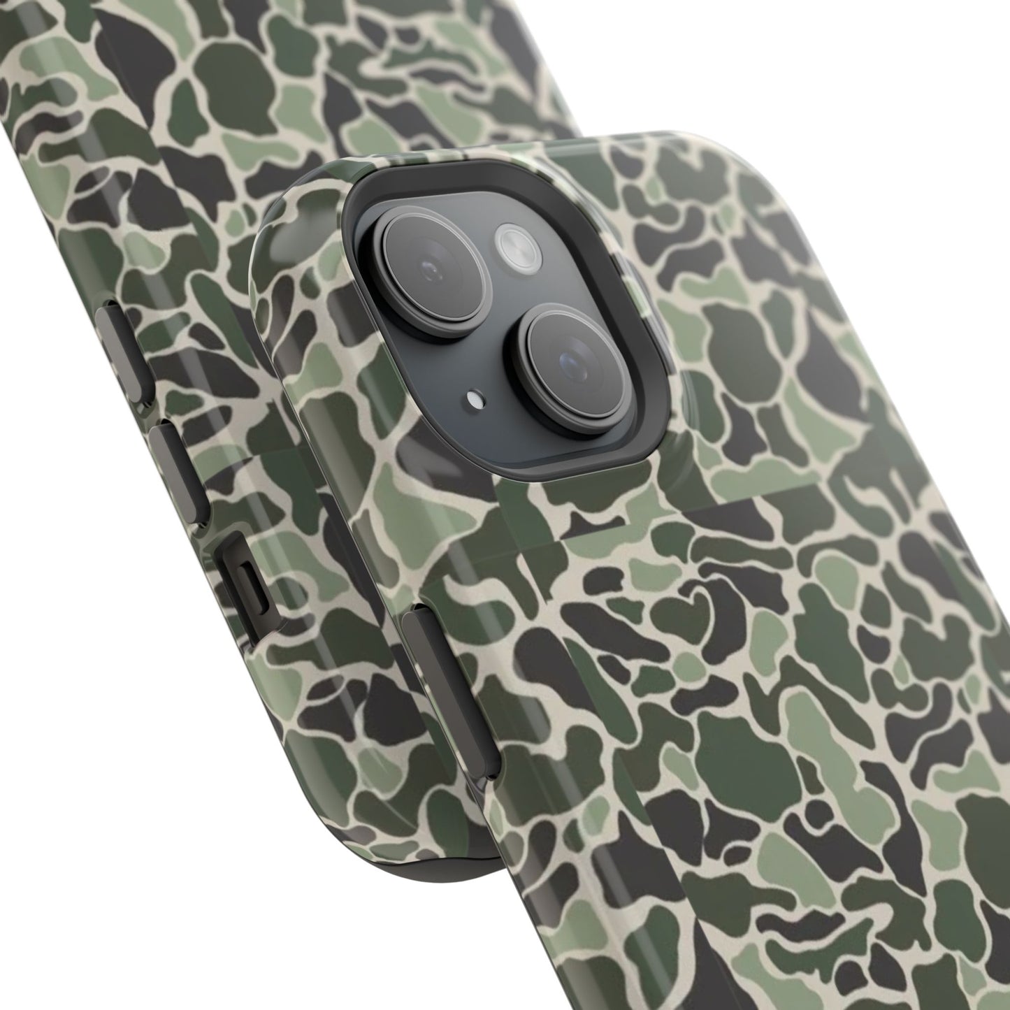 Green Old School Camo Tough Magnetic iPhone Case