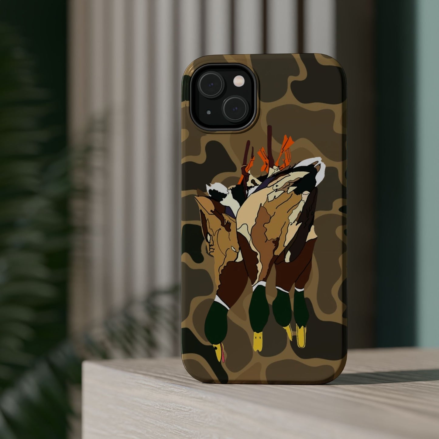 Old School Camouflage Mallard Duck Hanging Hunting Tough Magnetic iPhone Case