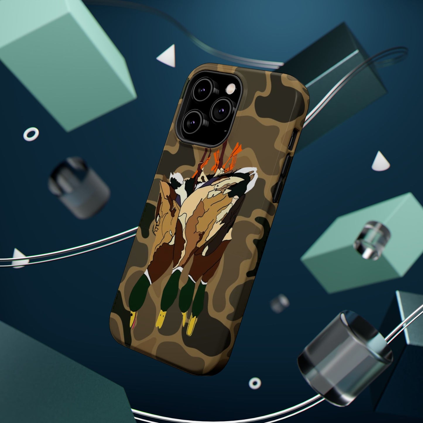 Old School Camouflage Mallard Duck Hanging Hunting Tough Magnetic iPhone Case