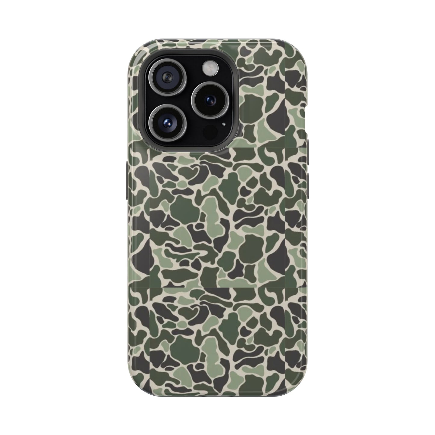 Green Old School Camo Tough Magnetic iPhone Case