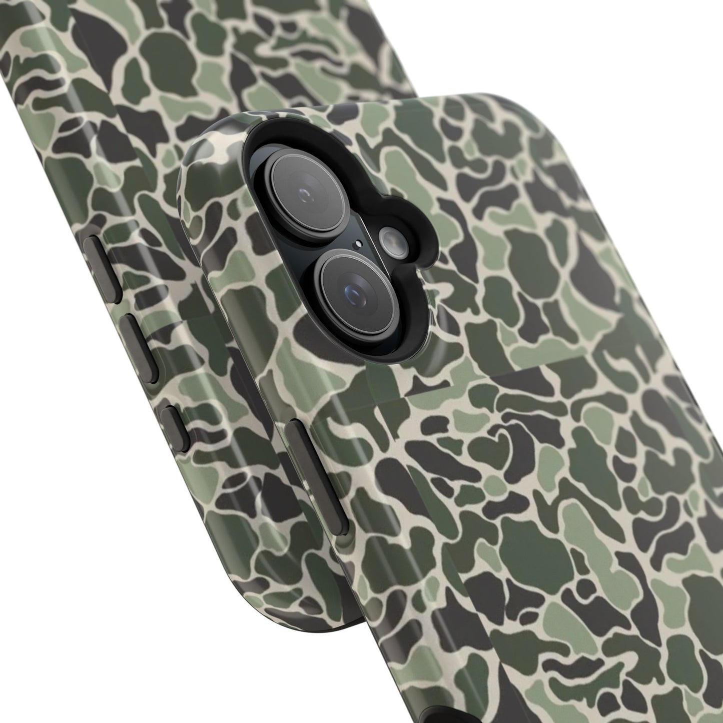 Green Old School Camo Tough Magnetic iPhone Case