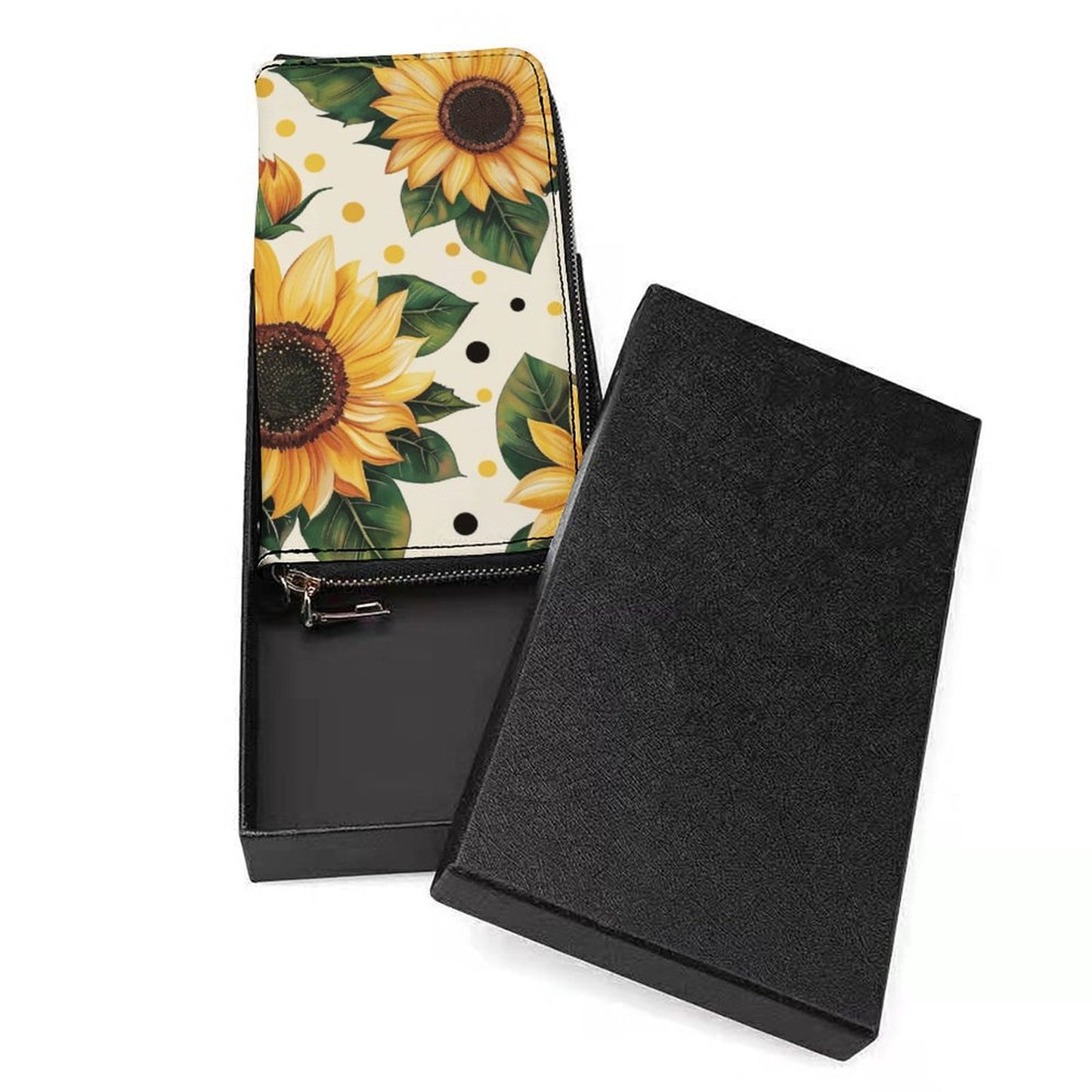 Golden Bloom Sunflower Vertical Wristlet Wallet