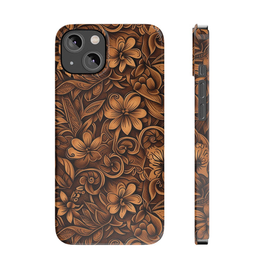 Tooled Leather Western Slim iPhone Case