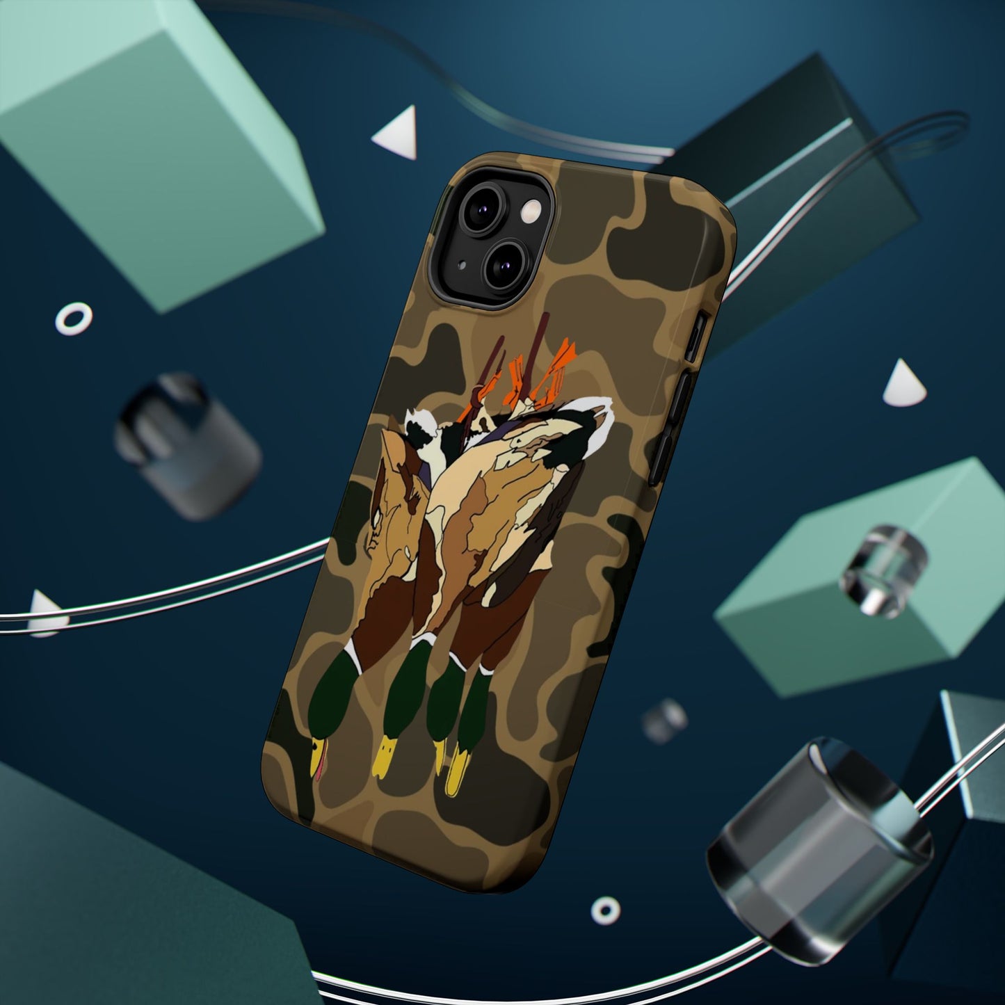 Old School Camouflage Mallard Duck Hanging Hunting Tough Magnetic iPhone Case