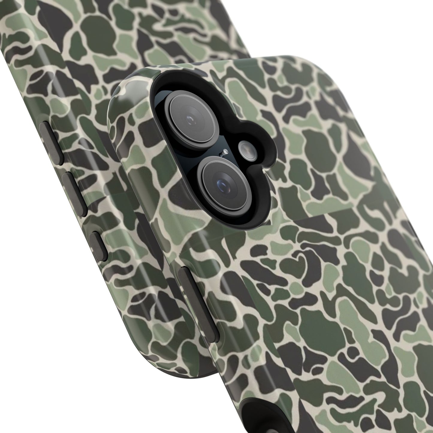 Green Old School Camo Tough Magnetic iPhone Case