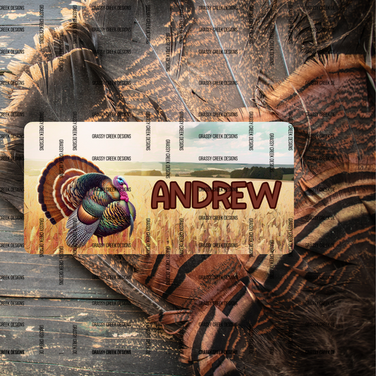Rustic Turkey-Themed Personalized Decorative License Plate