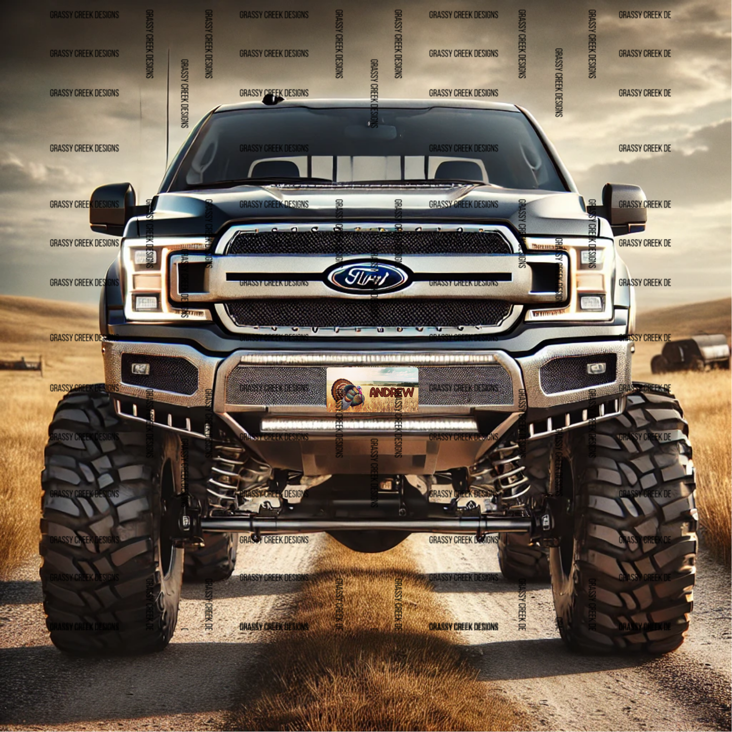 Rustic Turkey-Themed Personalized Decorative License Plate