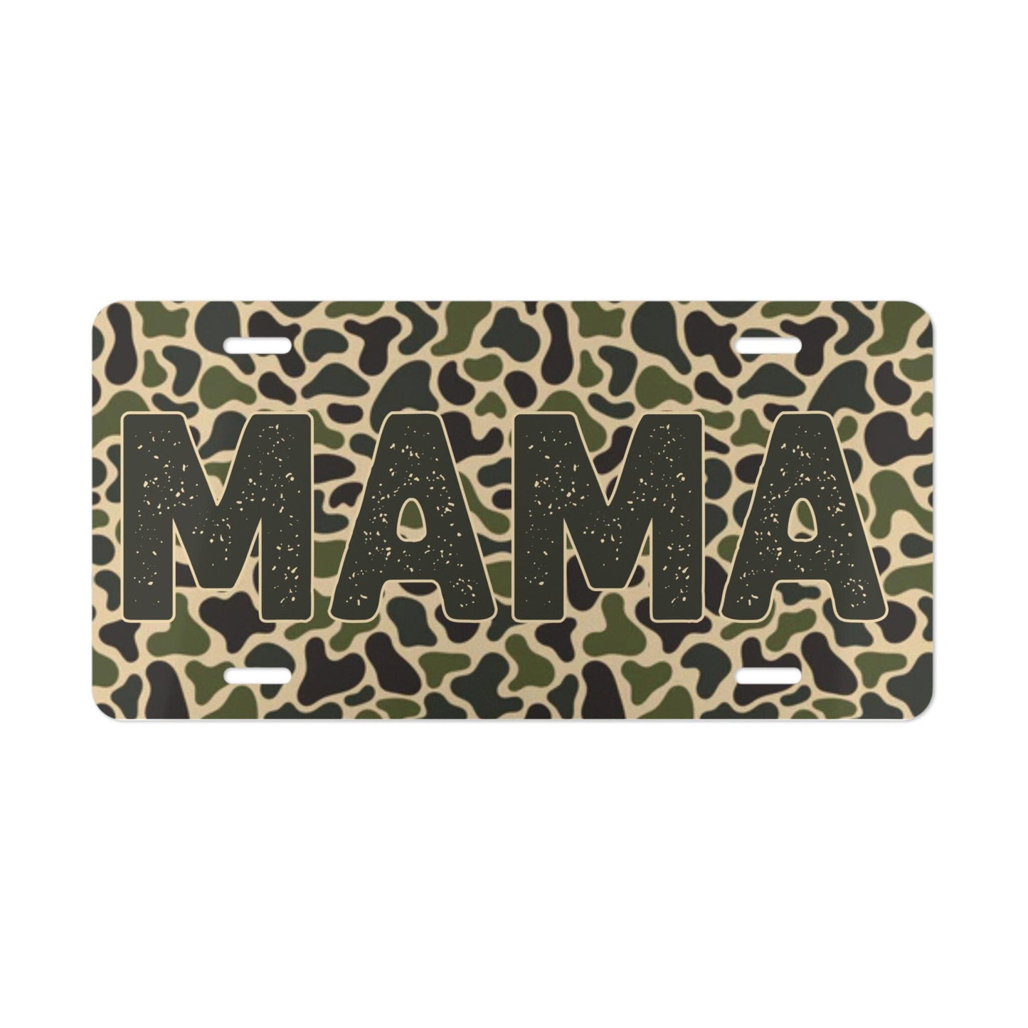 Retro Hunting Vibes Old Skool Camo "MAMA" Decorative License Plate