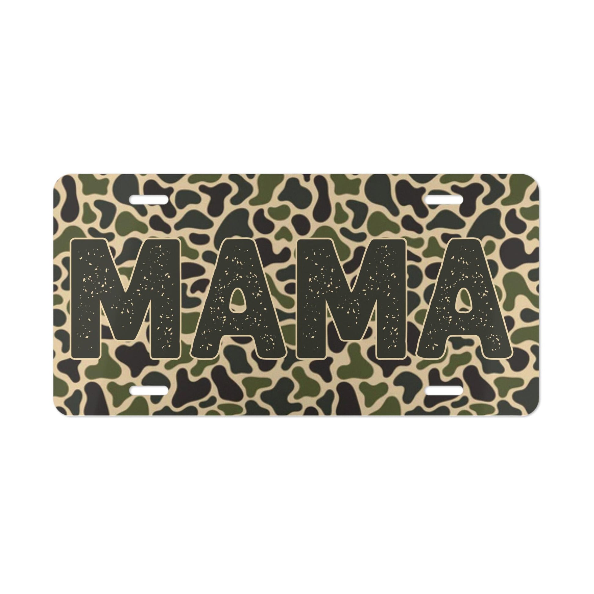 Retro Hunting Vibes Old Skool Camo "MAMA" Decorative License Plate