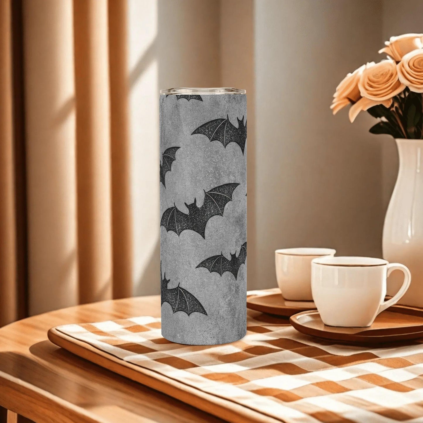 Spooky Bats Halloween 20oz Skinny Stainless Steel Tumbler