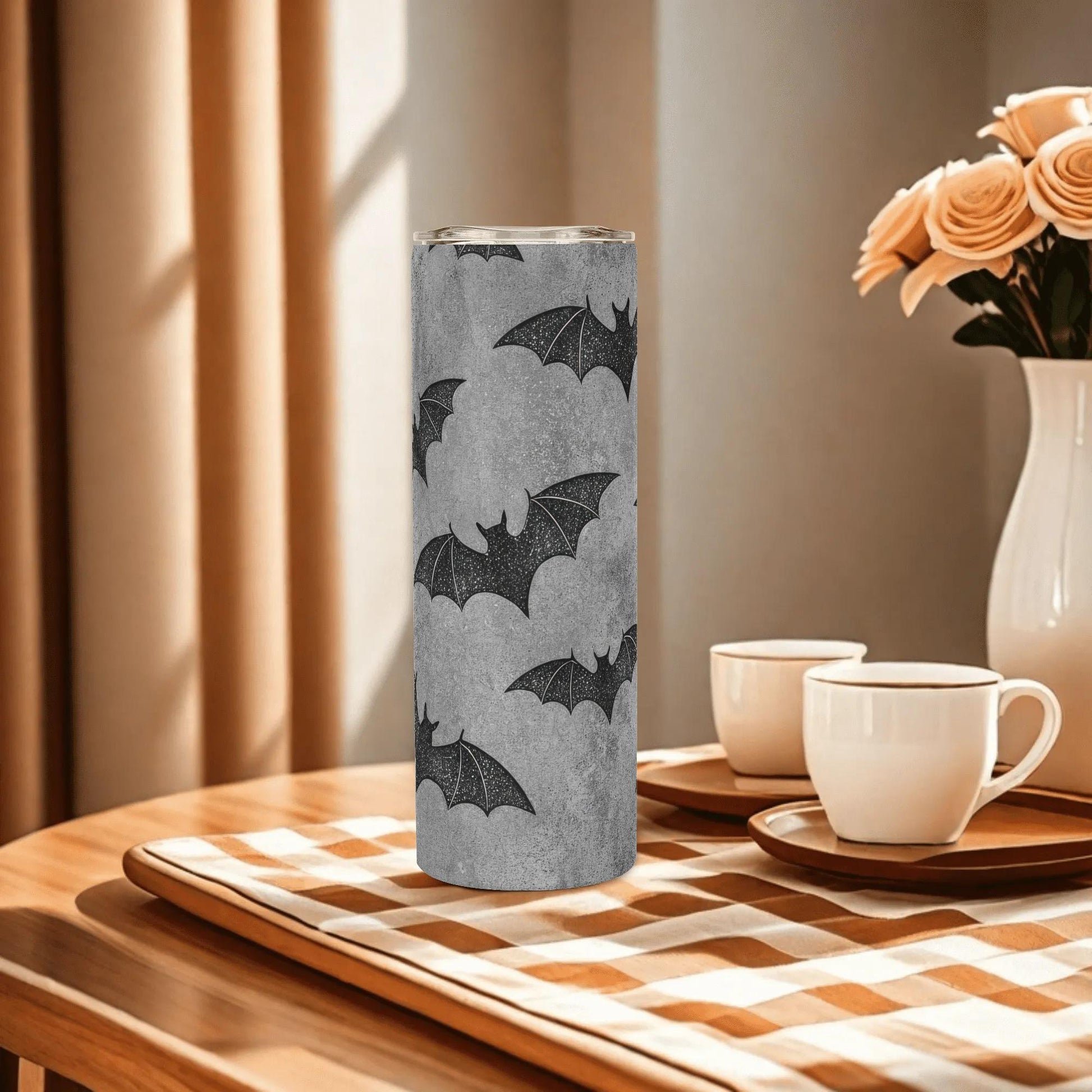 Spooky Bats Halloween 20oz Skinny Stainless Steel Tumbler
