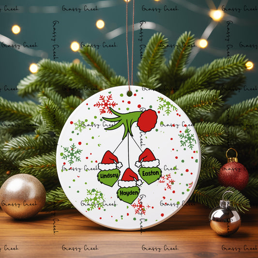 Personalized Name Merry Grinchmas Ornament