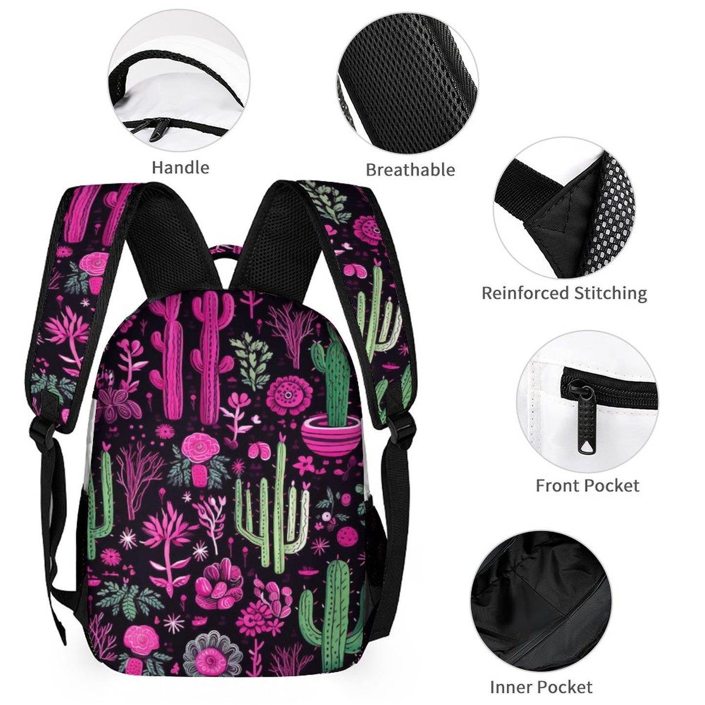 Neon Cactus Craze Backpack