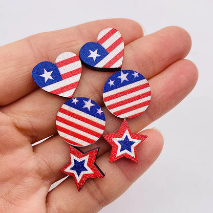 All The Sass Patriotic Wood Stud Earrings