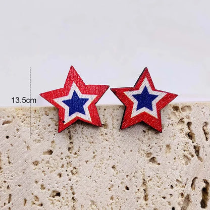 All The Sass Patriotic Wood Stud Earrings