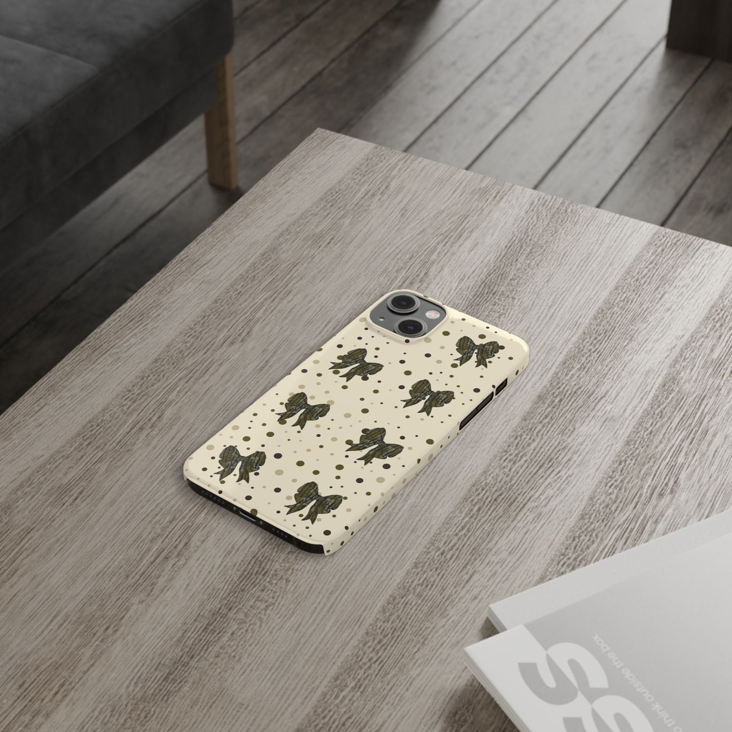 Bottomland Camouflage Coquette Bows & Polka Dot Slim IPhone Case