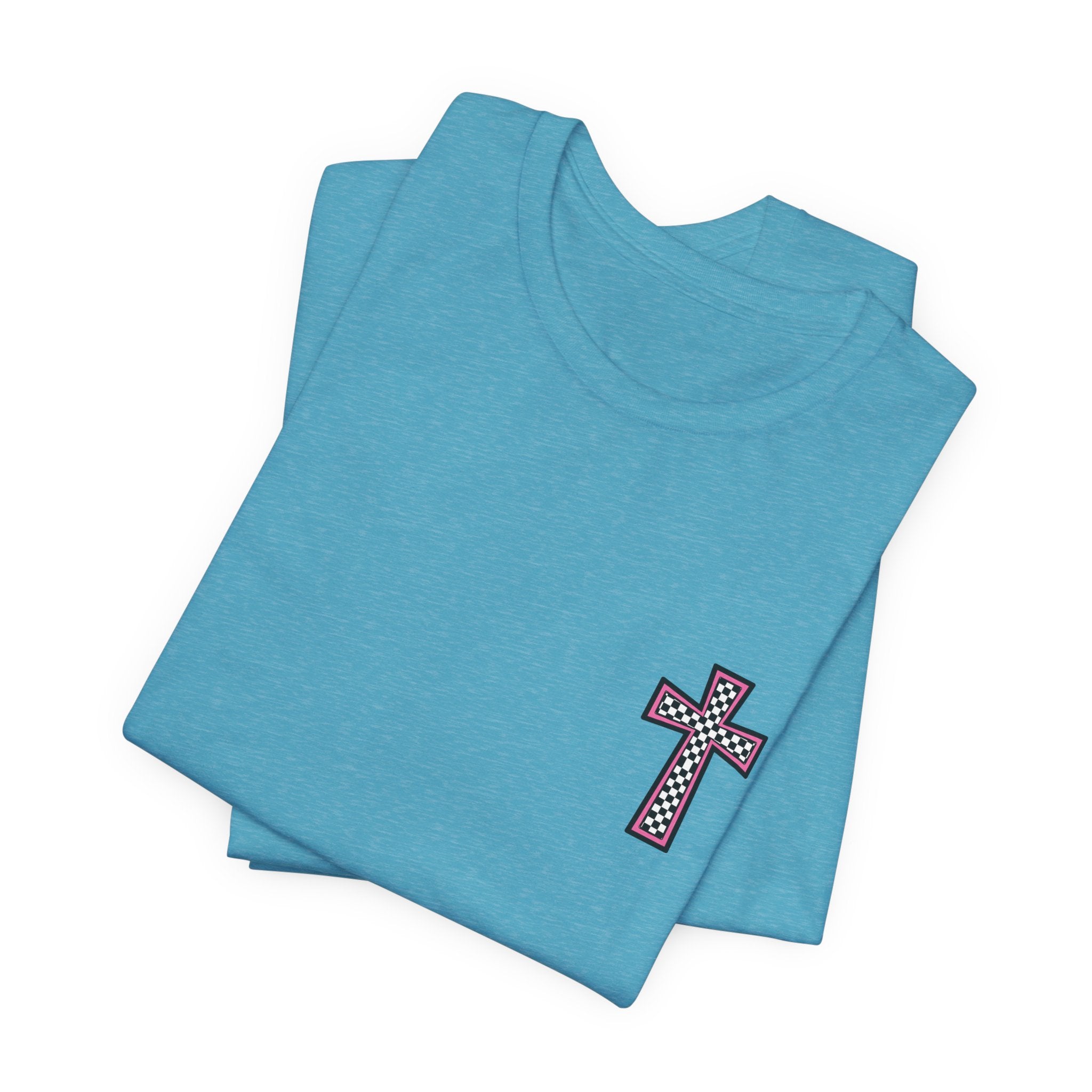 Step Into Jesus Checkered Sneakers Faith Women's Graphic T-Shirt