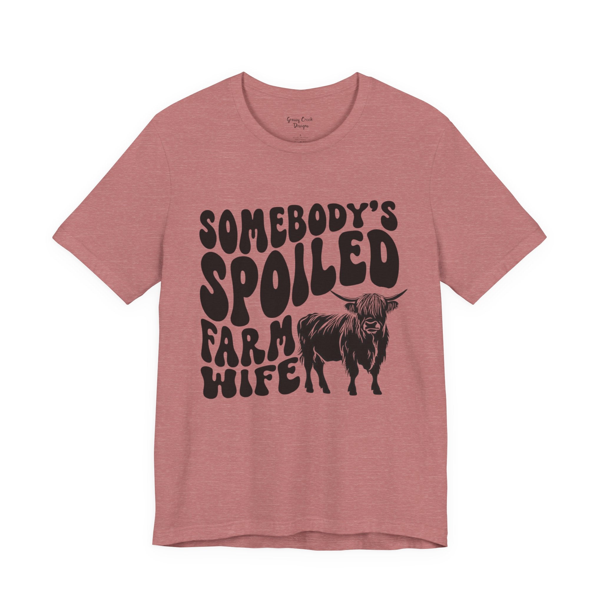Somebodys Spoiled Farm Wife Highland Cow Women's Graphic T-Shirt