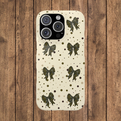 Bottomland Camouflage Coquette Bows & Polka Dot Slim IPhone Case