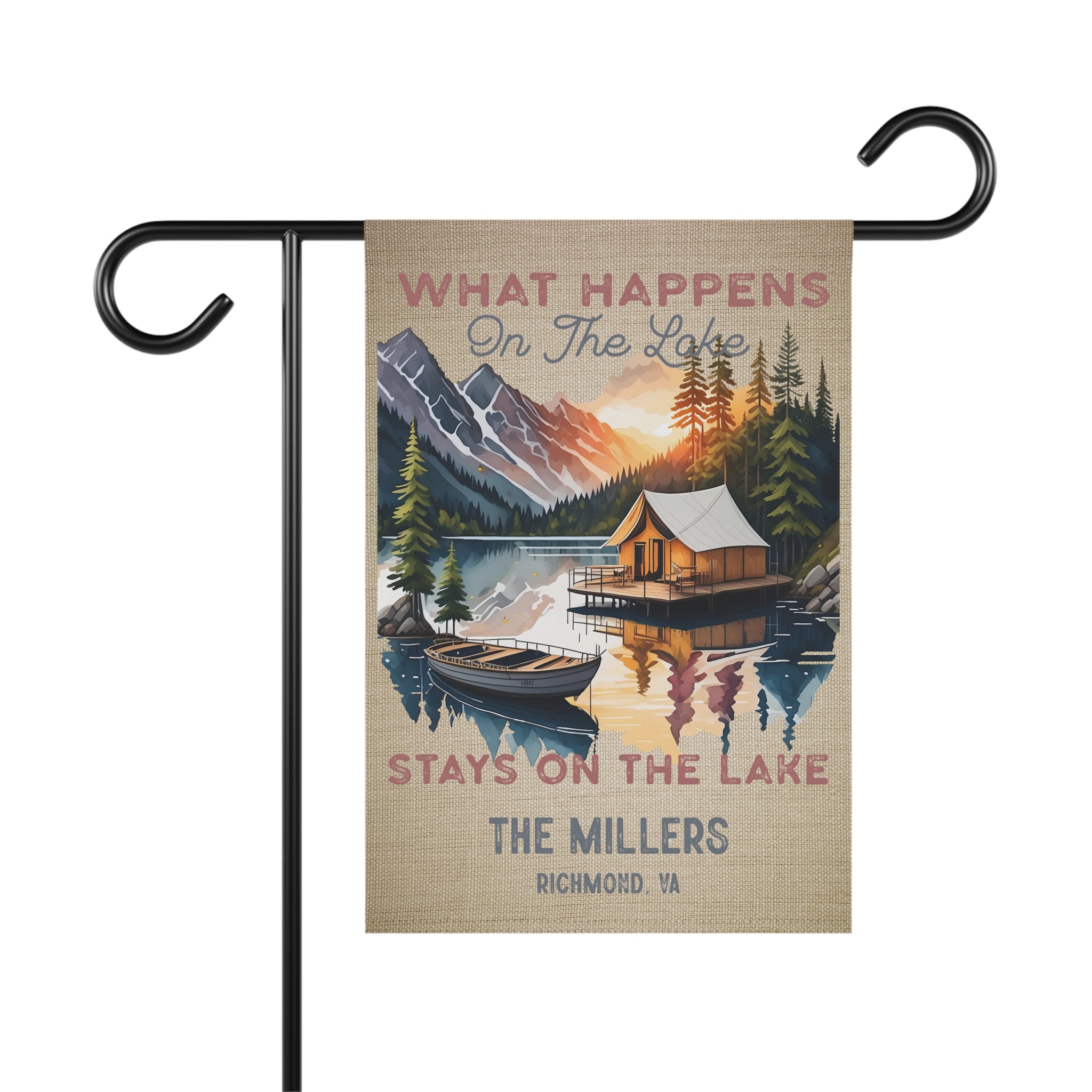 Lake House Garden Banner, Personalized Outdoor Flag, Cabin Decor, Nature Vibes, Family Gift, Summer BBQ Decoration