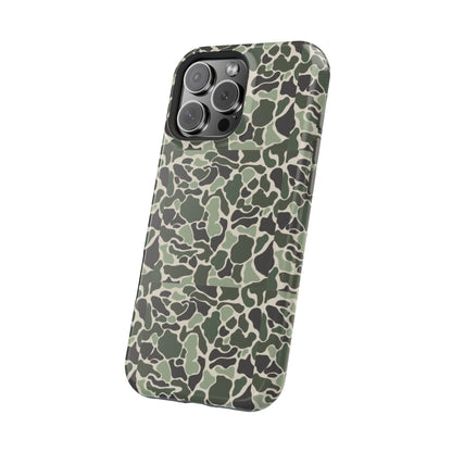 Green Old School Camo Tough Magnetic iPhone Case