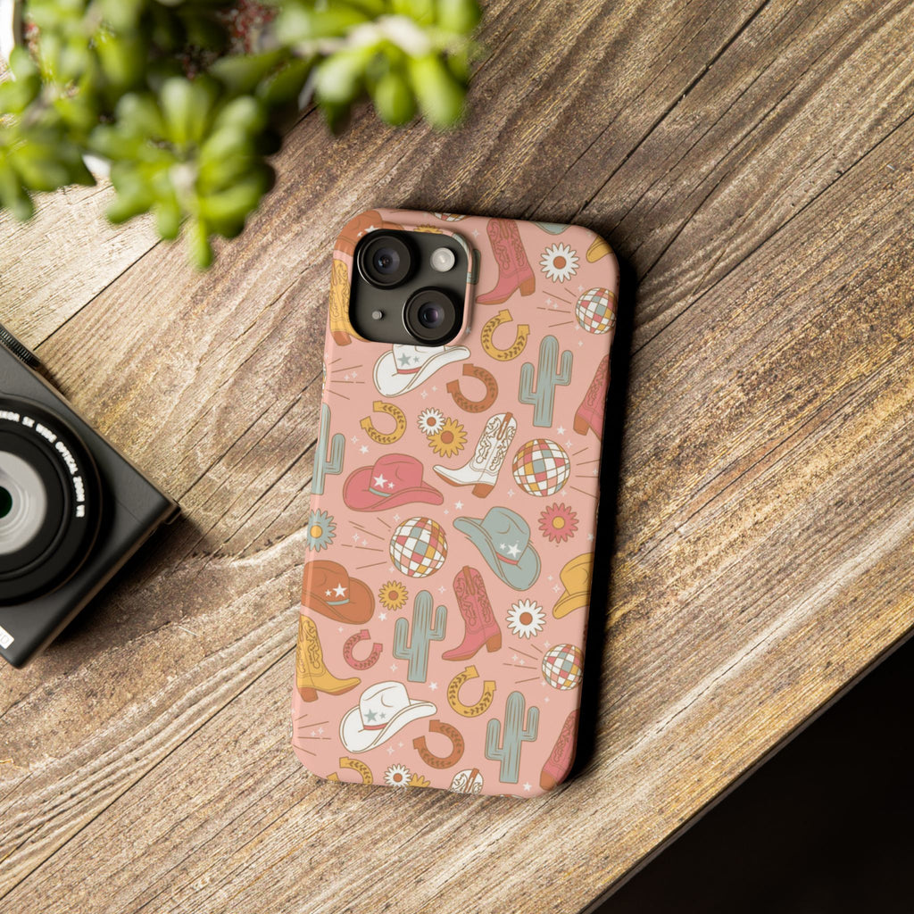 Disco Cowgirl Pink Slim iPhone Case