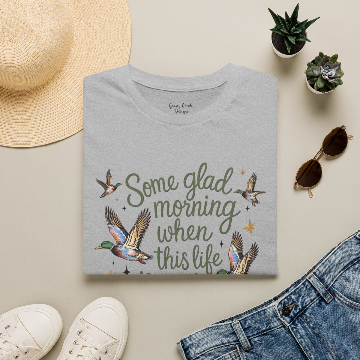 I'll Fly Away Mallard Duck Graphic T-Shirt