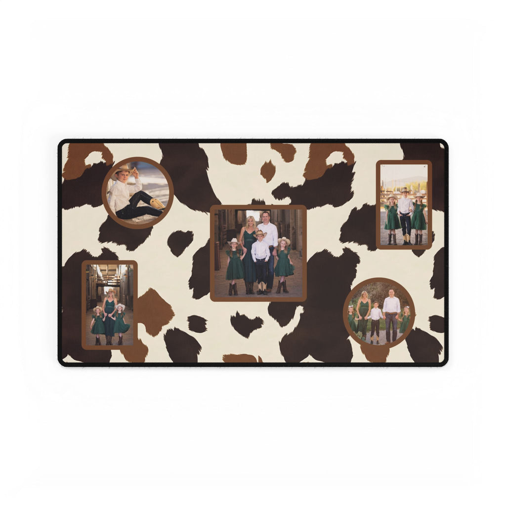 Western Cowhide Print Personalized Photo Polyester Office Desk Pad