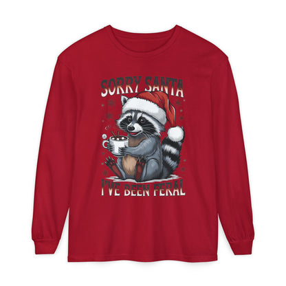 Sorry Santa, I've Been Feral Christmas Long Sleeve Graphic Tee
