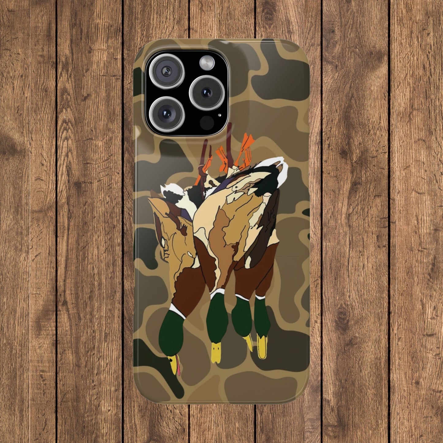 Old Skool Camouflage Mallard Duck Hanging Hunting Slim iPhone Case
